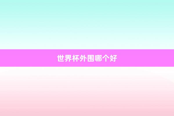 世界杯外围哪个好