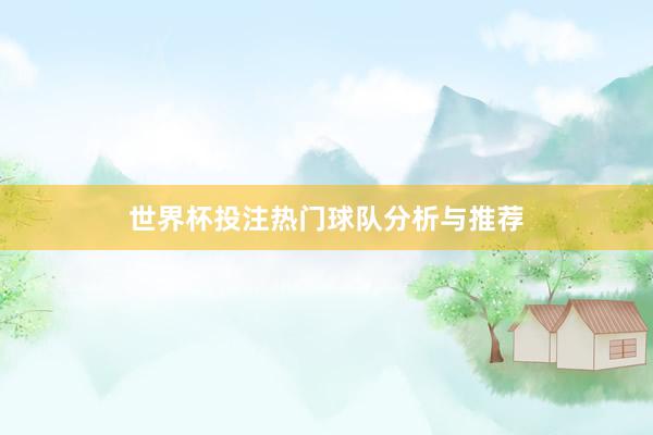 世界杯投注热门球队分析与推荐